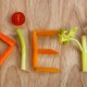 Diet spelled out in vegetables