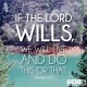 YMI Typography - If it is the Lord’s will, we will live and do this or that. - James 4:15
