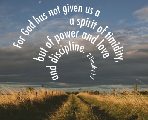 YMI Typography - For God has not given us a spirit of timidity, but of power and love and discipline. - 2 Timothy 1:7