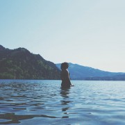 Girl in a lake healing from within