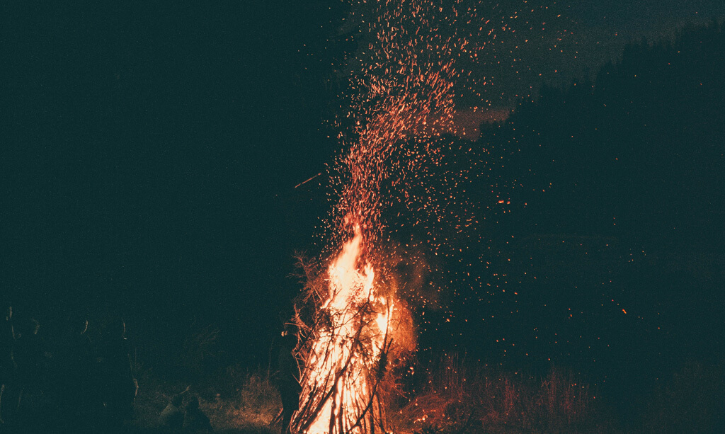 Bonfire burning