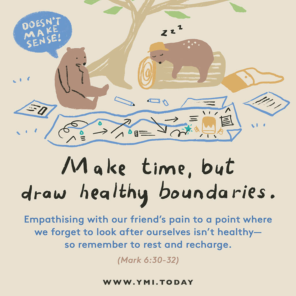 image of two bears talking together in a park with a map and pencils