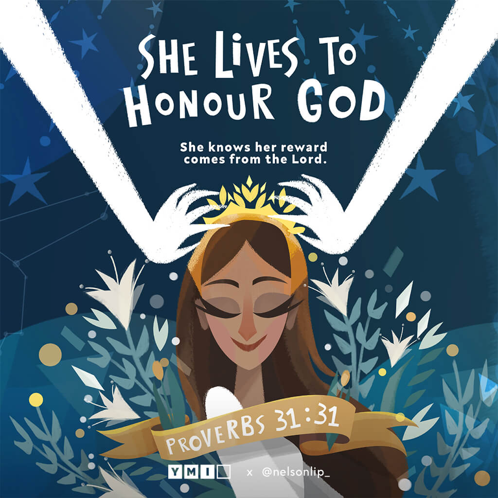 Woman being crowned She lives to honour God