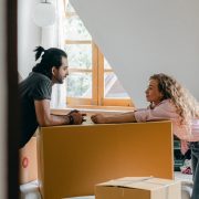 image of a couple in conversation at home
