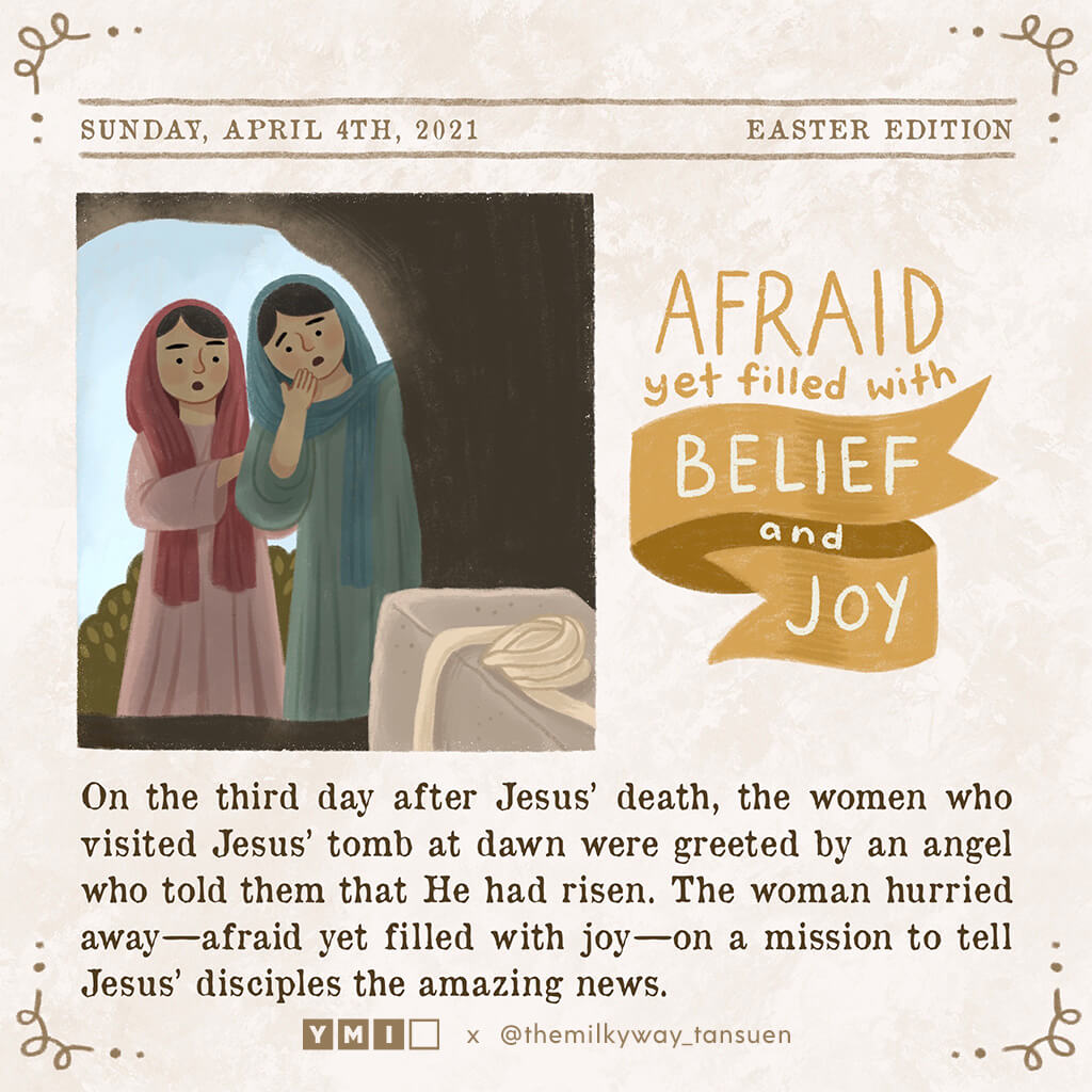 Newspaper article women at Jesus' tomb afraid but filled with belief and joy
