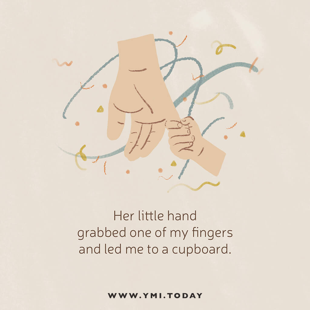 graphic image of a father's hand and his daughter