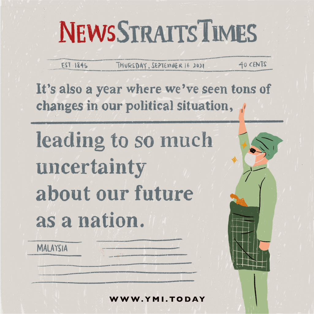 Newspaper written about Malaysia political changes.