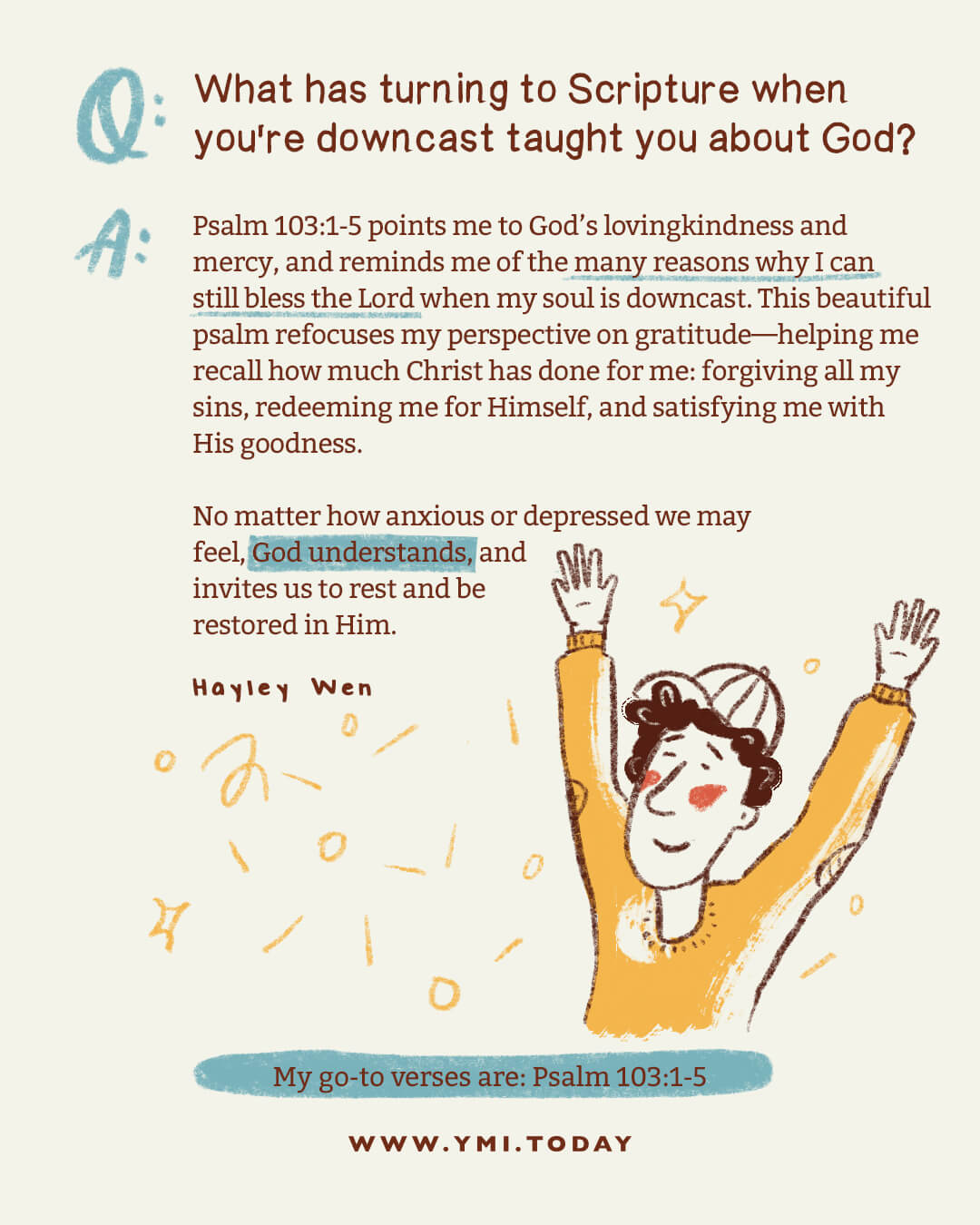 Illustration of man praising God