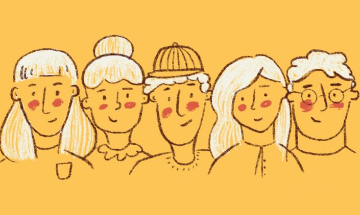 Illustration of 5 readers sharing their go-to verse for anxious days